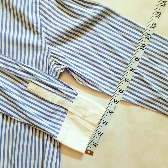 NWOT Everlane Must-Have Shirt in Silky Cotton, Blue White Stripe - Size 6 - Picture 13 of 16